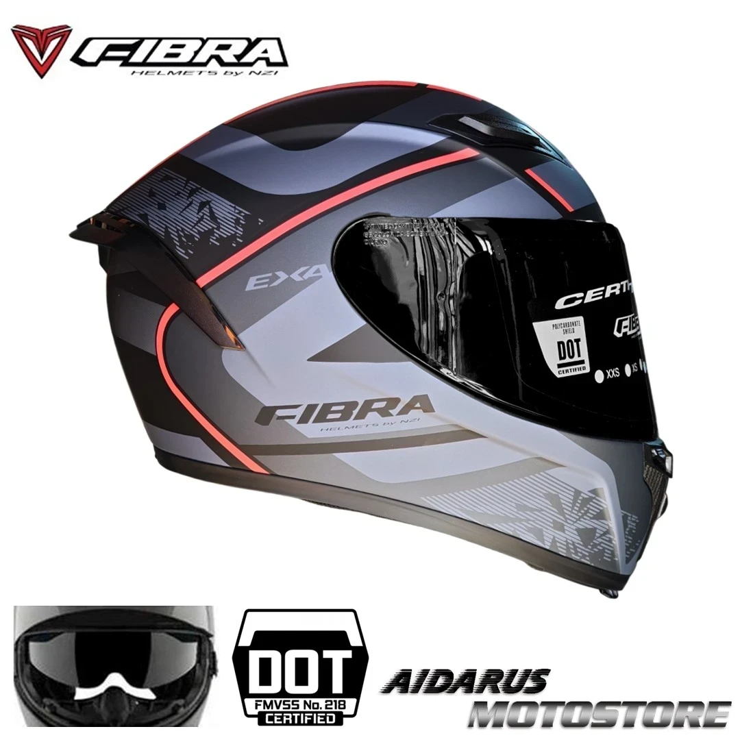 CASCO FIBRA EXA DUO NEGRO GRIS MATE