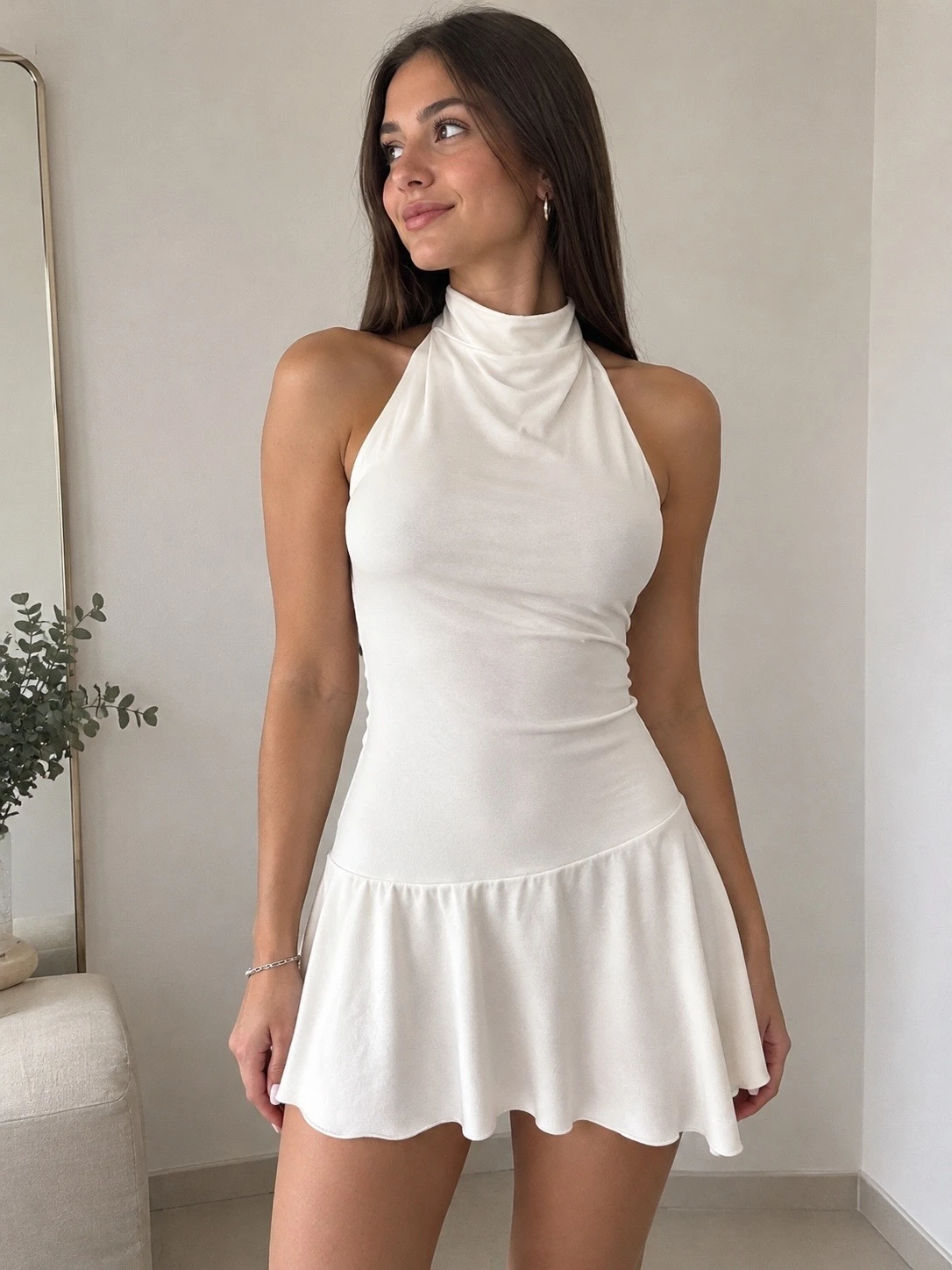 VESTIDO HELTER CUELLO GOTA