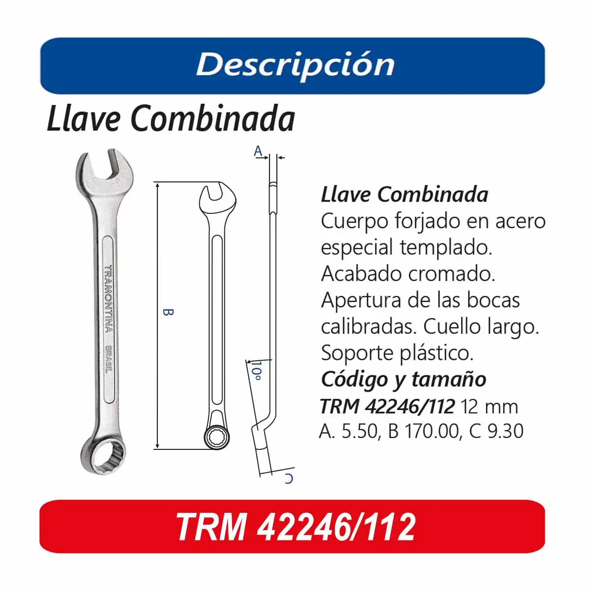 LLAVE COMBINADA TRM 12MM