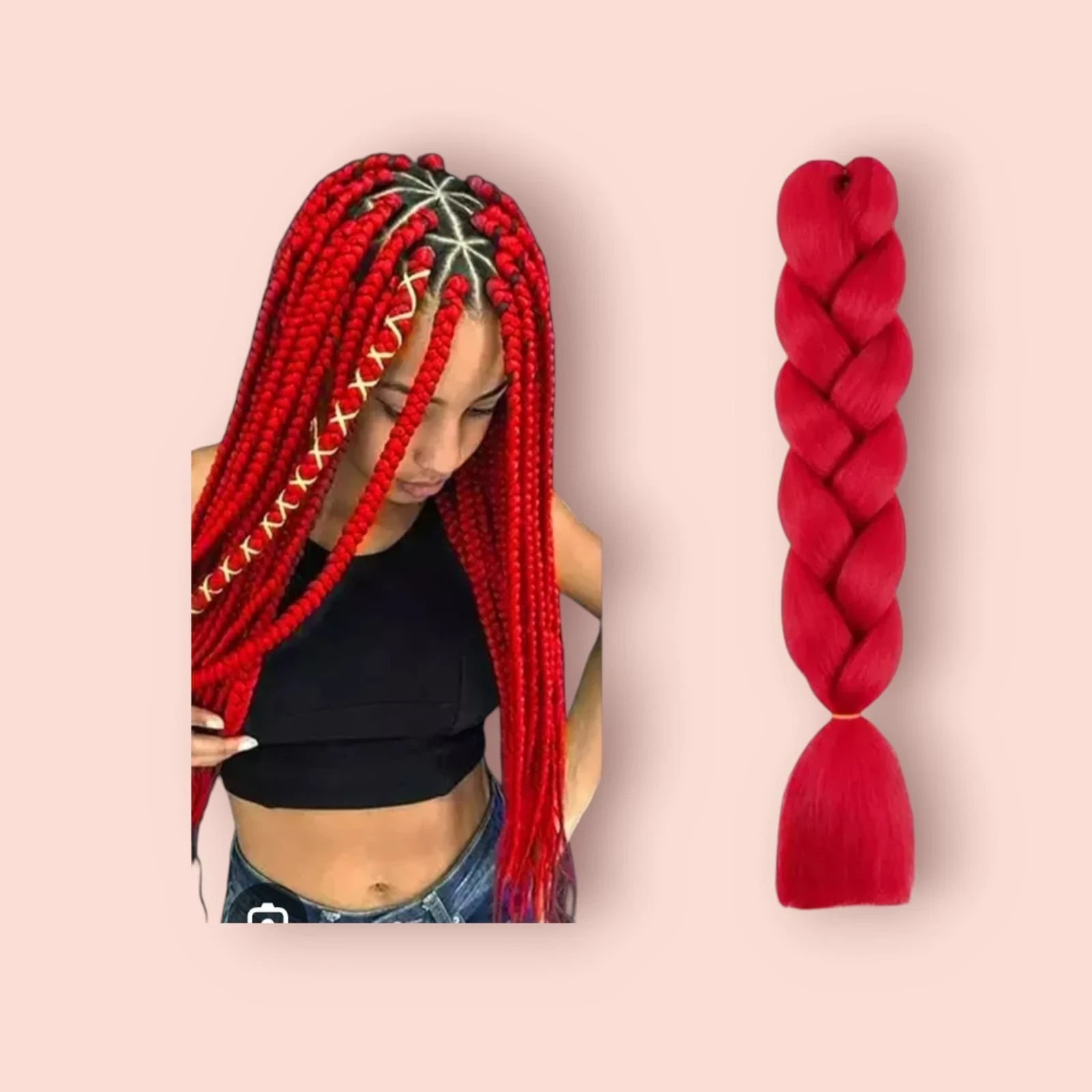 TRENZA AFRICANA EXTENSIÓN ROJO KANEKALON A12 