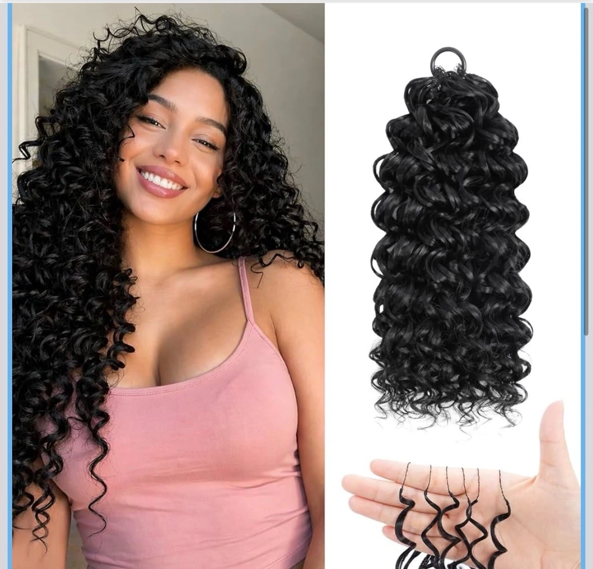 Cabello humano para crochet, preseparado, 60 g, 20 pulgadas.