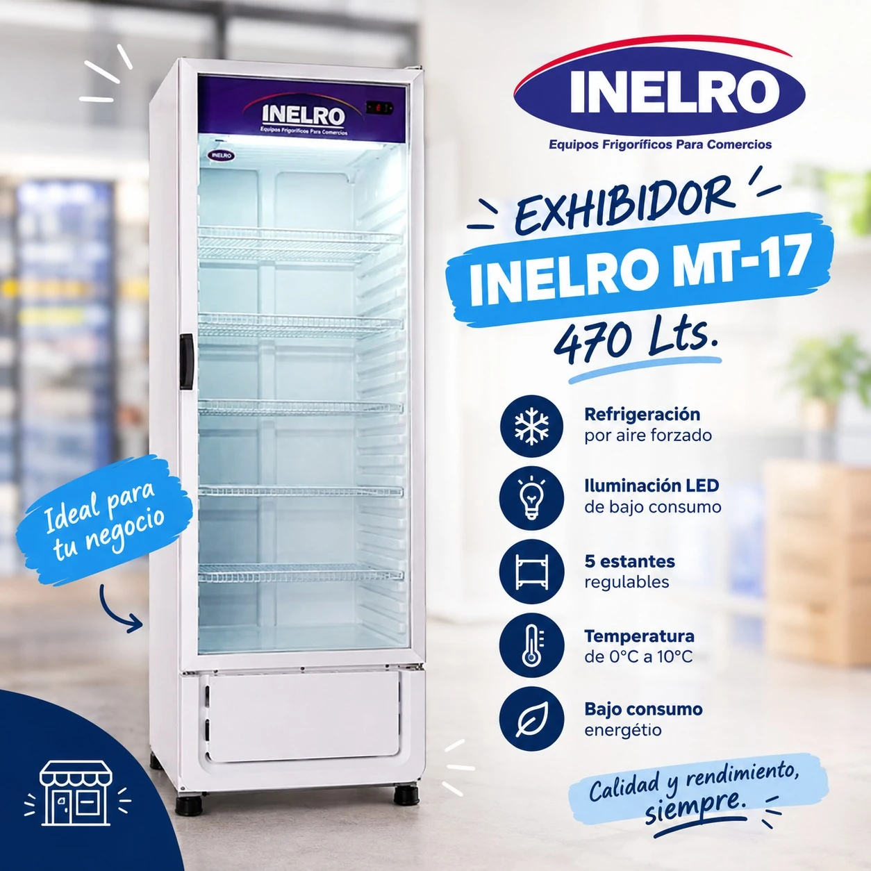 EXHIBIDOR INELRO MT-17 470LTS BLANCO