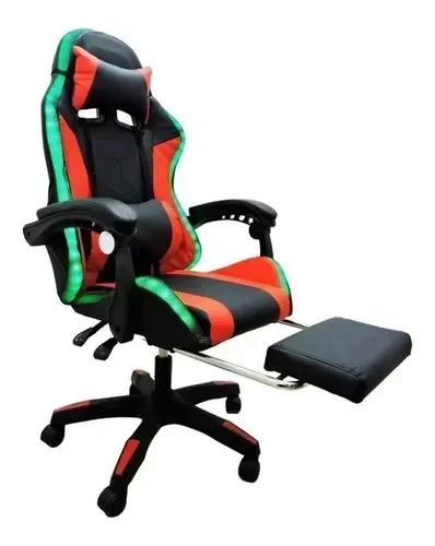 Silla Gamer STAR VISION Negro/Rojo C/Luz