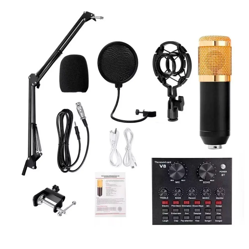 Micrófono Con Tarjeta De Sonido Profesional  3