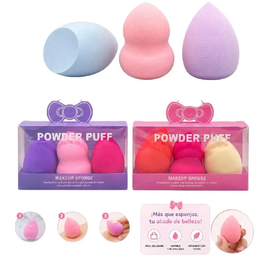 set x3 de beauty blender perita, cotica, corteangular