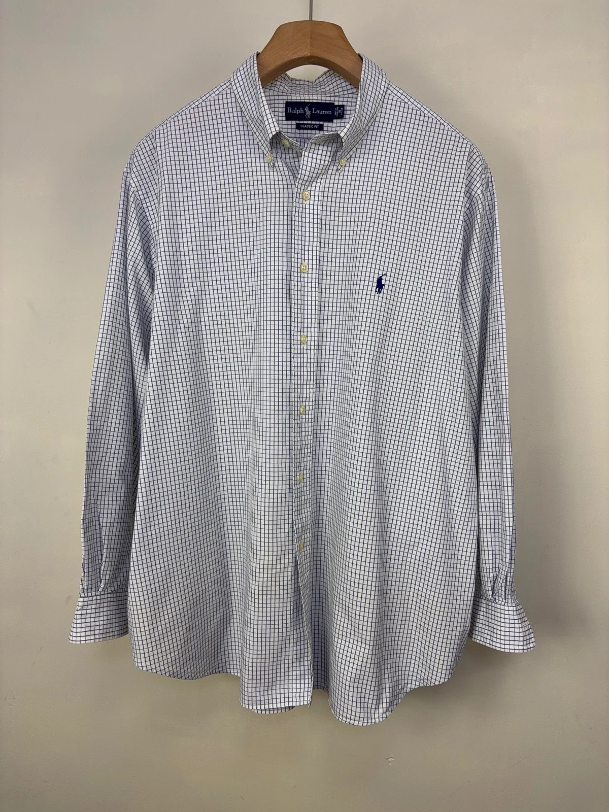Camisa Polo Ralph Lauren Classic Fit Cuadros Azul/Blanco 