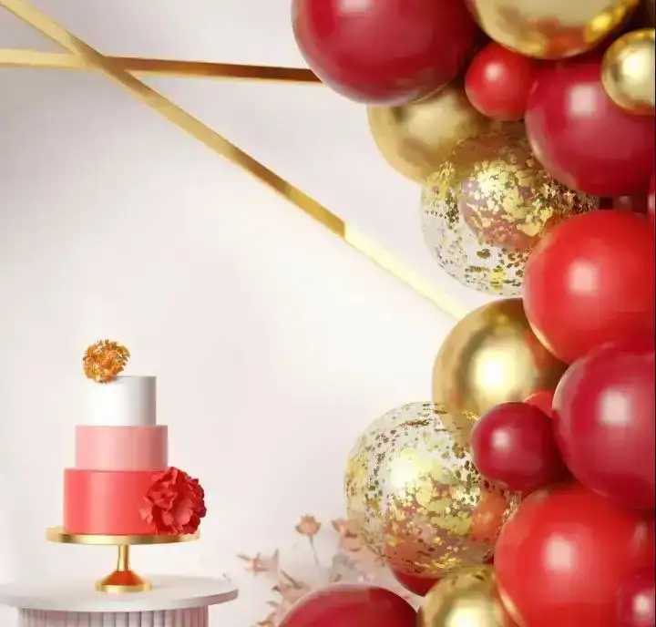 Set super guirnalda globos 118pcs rojo/dorado/bordo 2