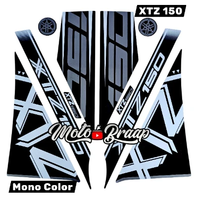 XTZ 150 Calcomanias 2025 MONOCOLOR negro gris