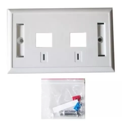 Face Plate Cat 6a - 2 Puertos Color Blanco -