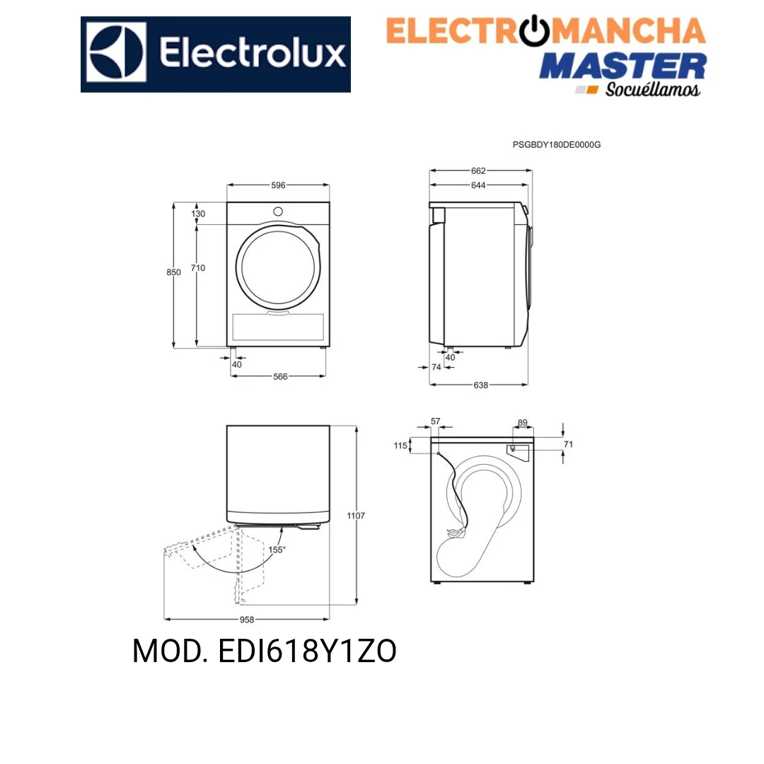 SECADORA ELECTROLUX EDI618Y1ZO 8 KILOS A++ 4