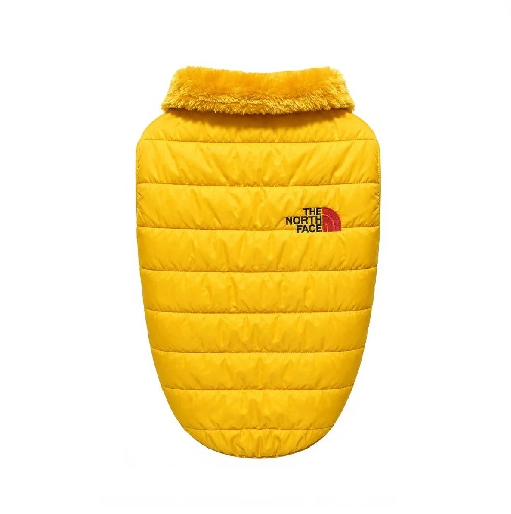 Chaleco impermeble con forro peluche North Face mostaza