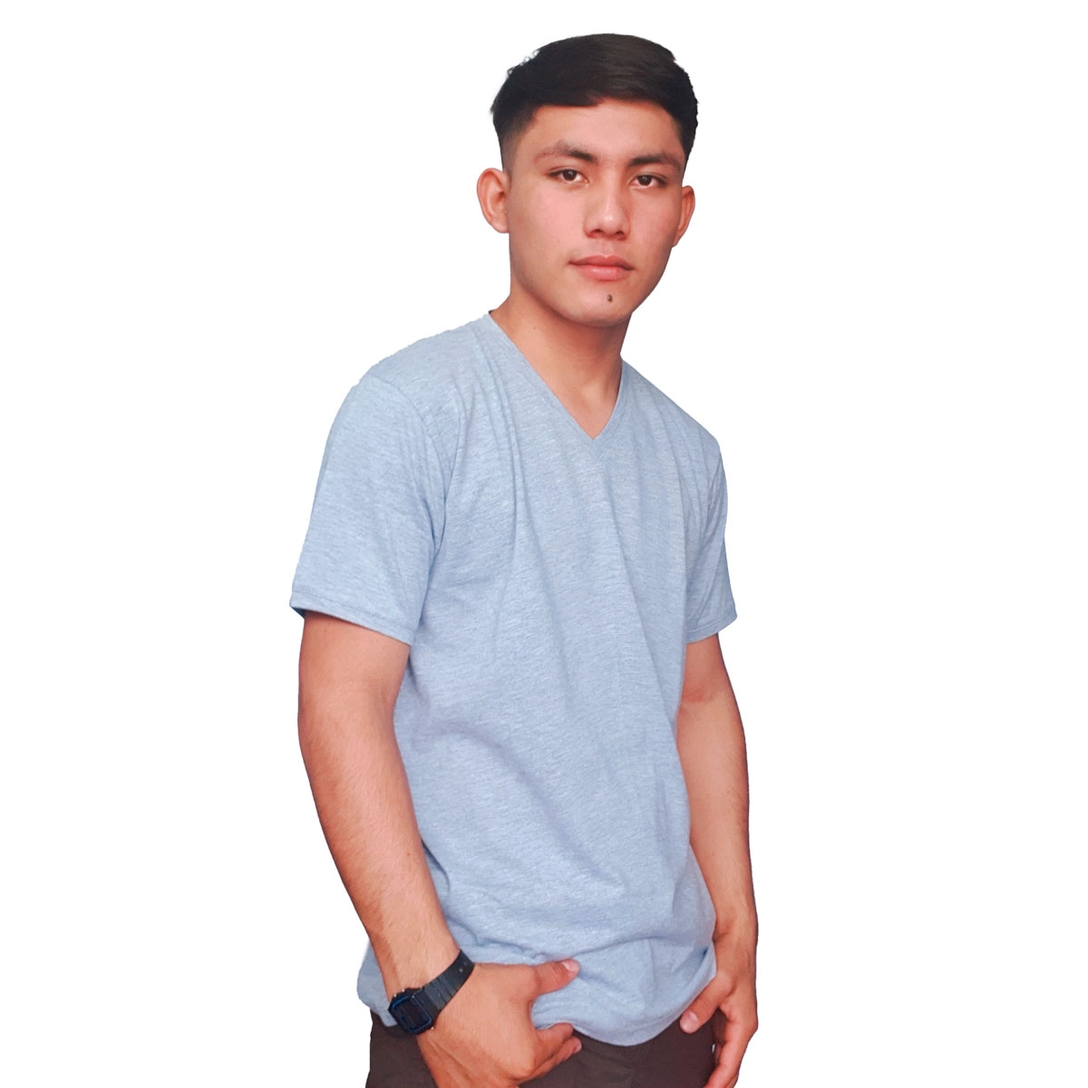 Polo Melange Cuello V