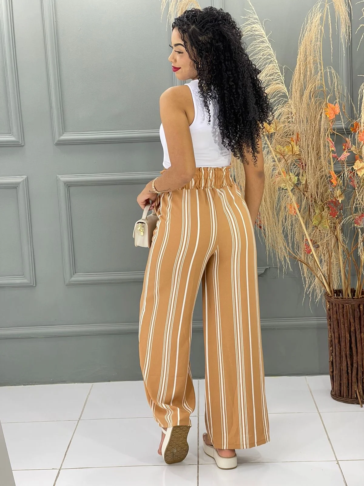 Calça pantalona listrada 3