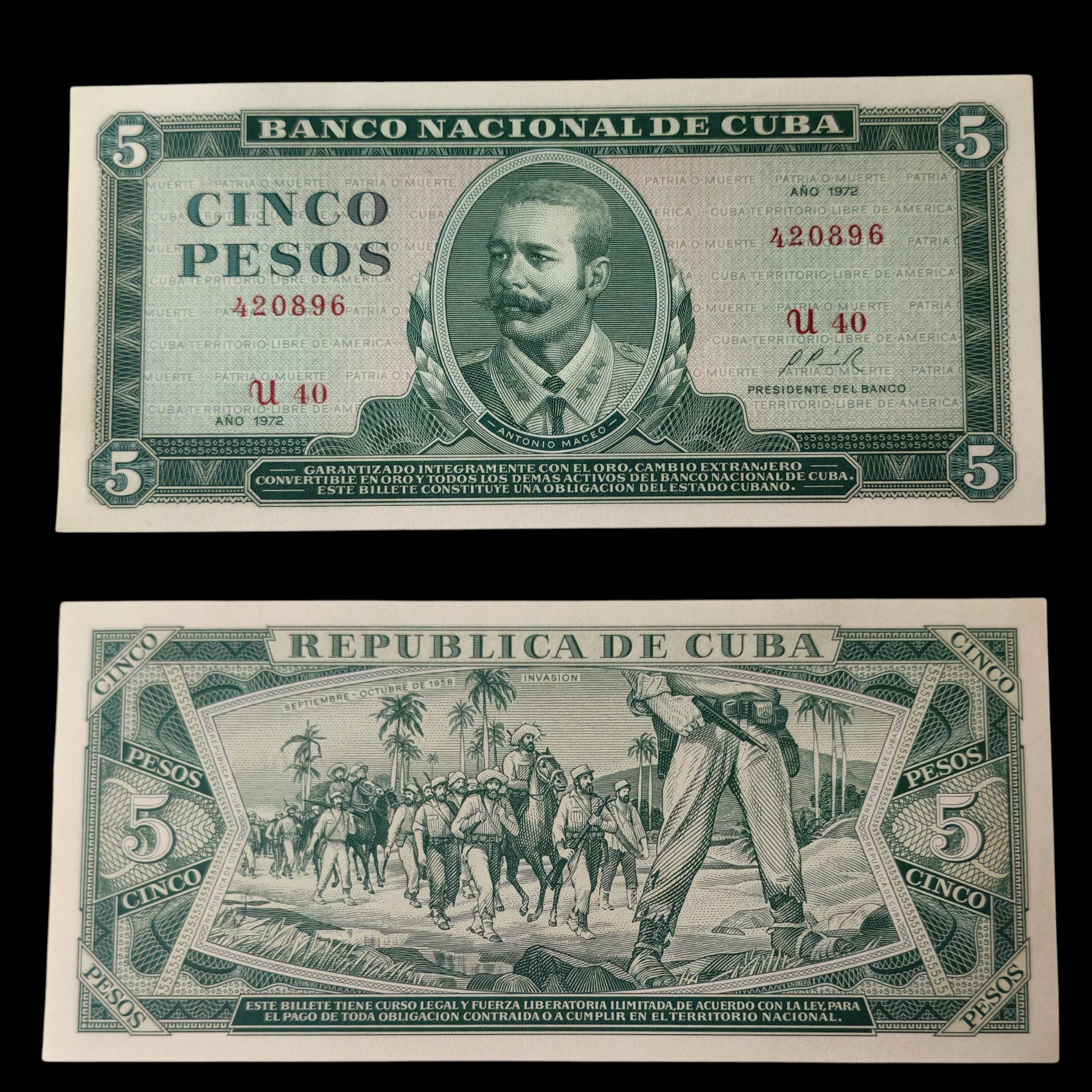 ° Cuba 5 pesos UNC