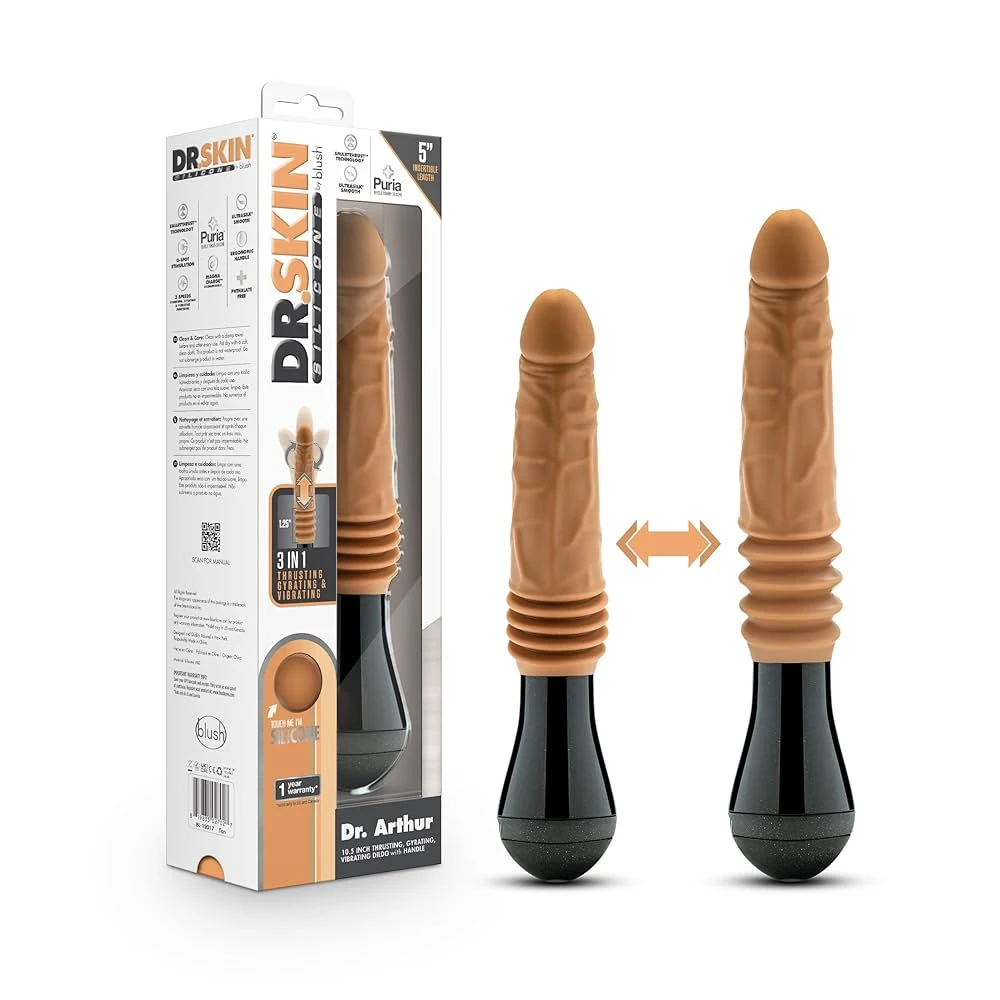 Dr. Arthur Thrusting Gyrating Vibrating Dildo Tan
