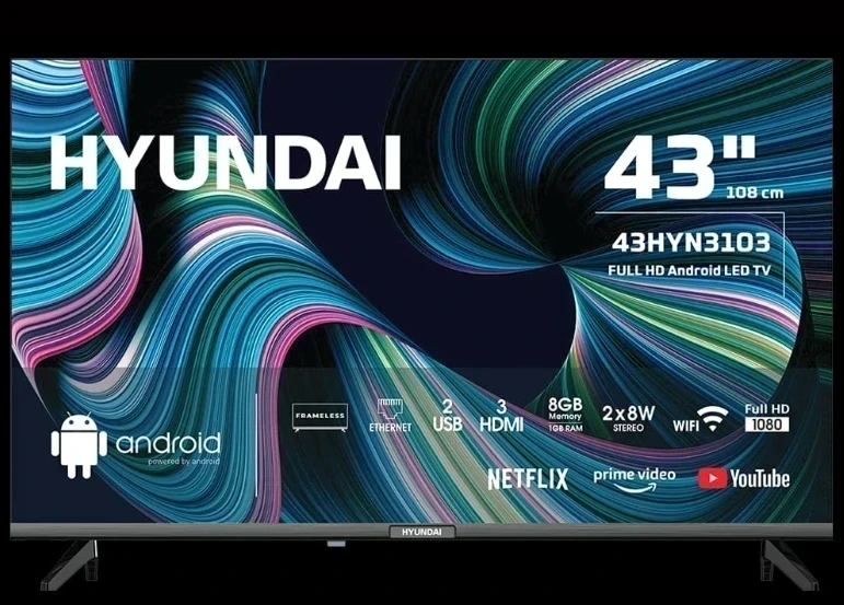 SMART TV HUYNDAI 43" C/ANDROID 