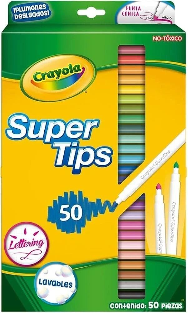 super tips plumines  crayola c/50 colores
