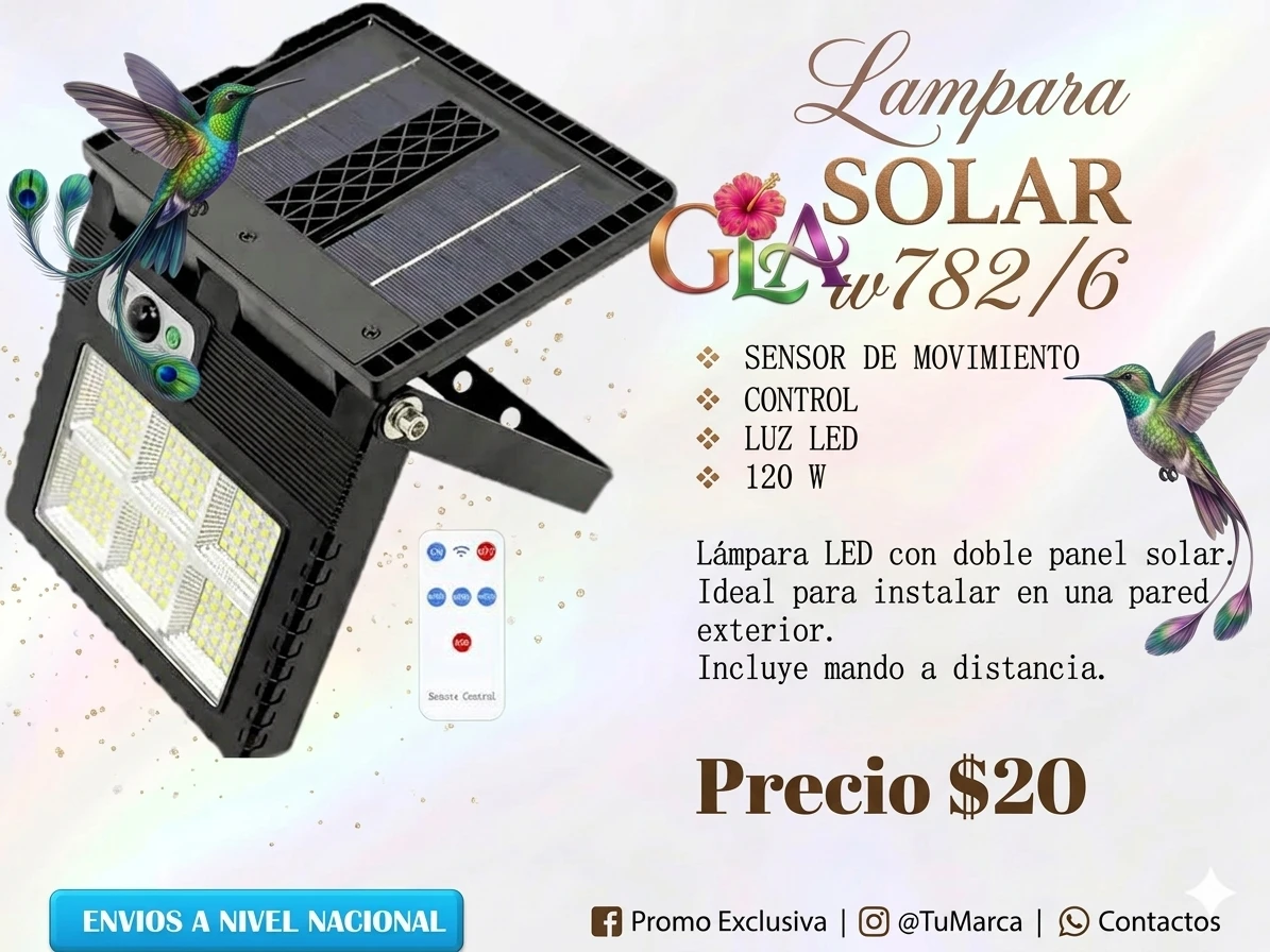 Lámpara solar con panel