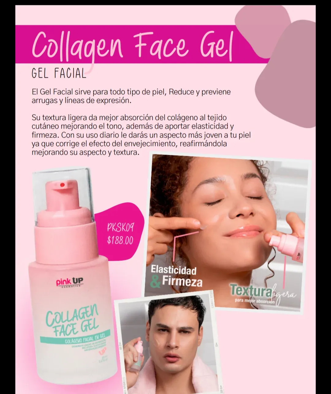 Colágeno facial en gel pink up 2