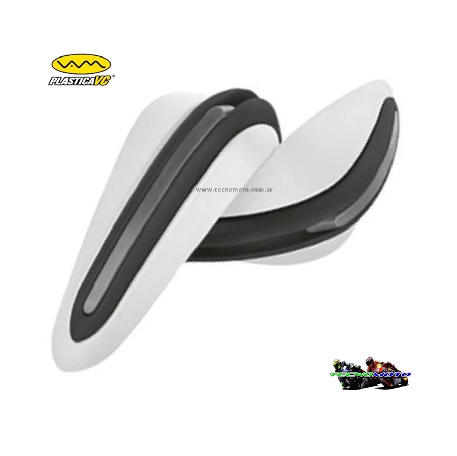 CUBRE MANO C/SPOILER D.19MM -BLANCO/NEGRO-49445