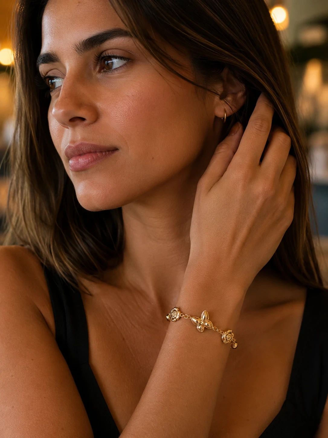 Pulsera oro doble laminado 