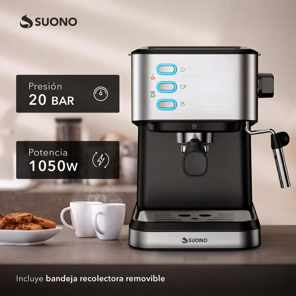 Cafetera Espresso con Vaporizador de Leche 20 Bar 7