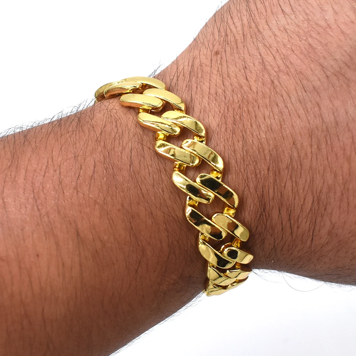ESCLAVA GRUESA  EN ORO CON DIAMANTES