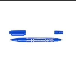 marcador azul dos puntas fino-mediano 2