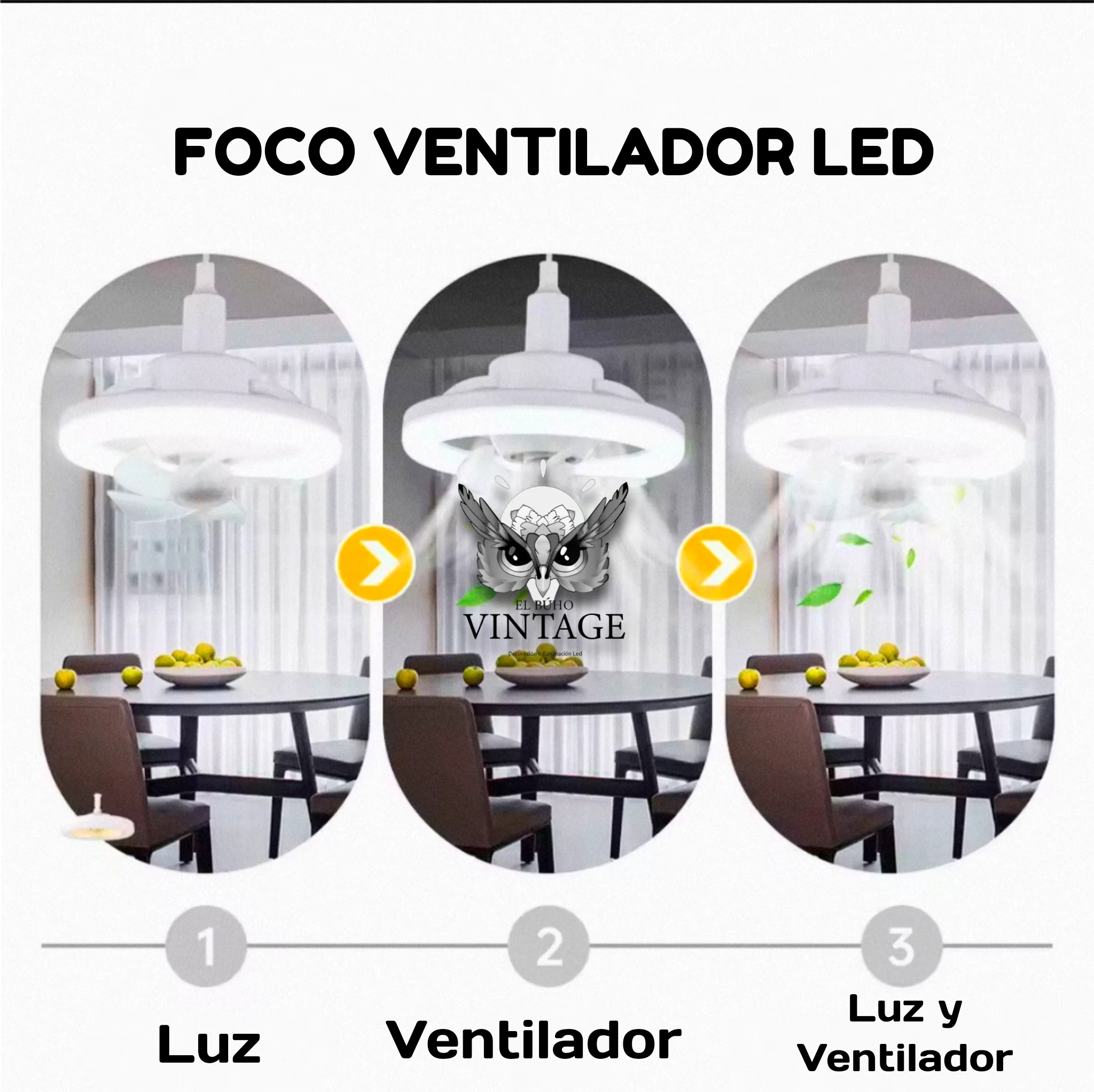 Foco Ventilador LED 360° 7