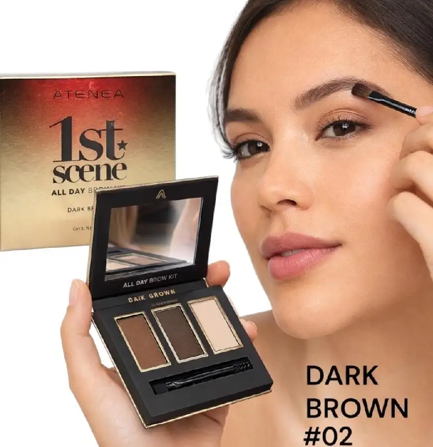 Paleta x3 tonos de sombras de cejas con aplicador con espejo #2