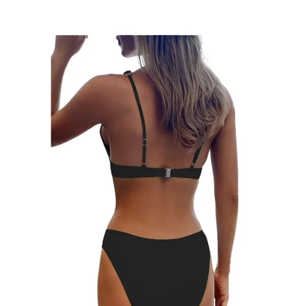 Bañador bikini simple de cuello V 2