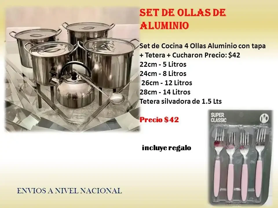 Set de ollas de aluminio 