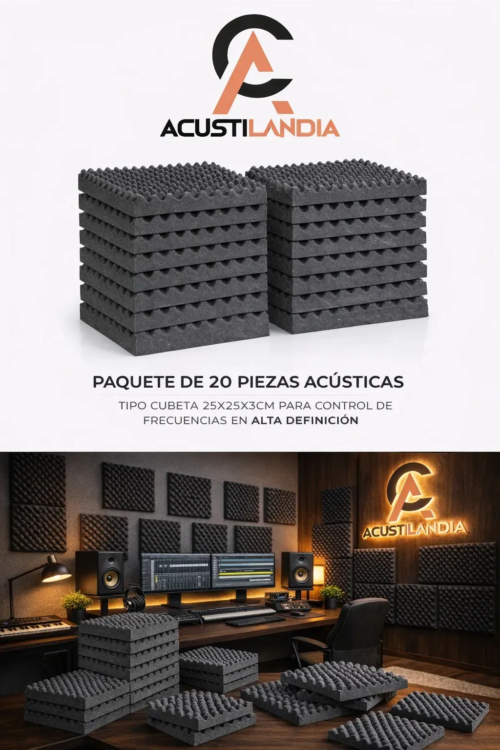 Paquete de 20 piezas de espuma tipo cubeta