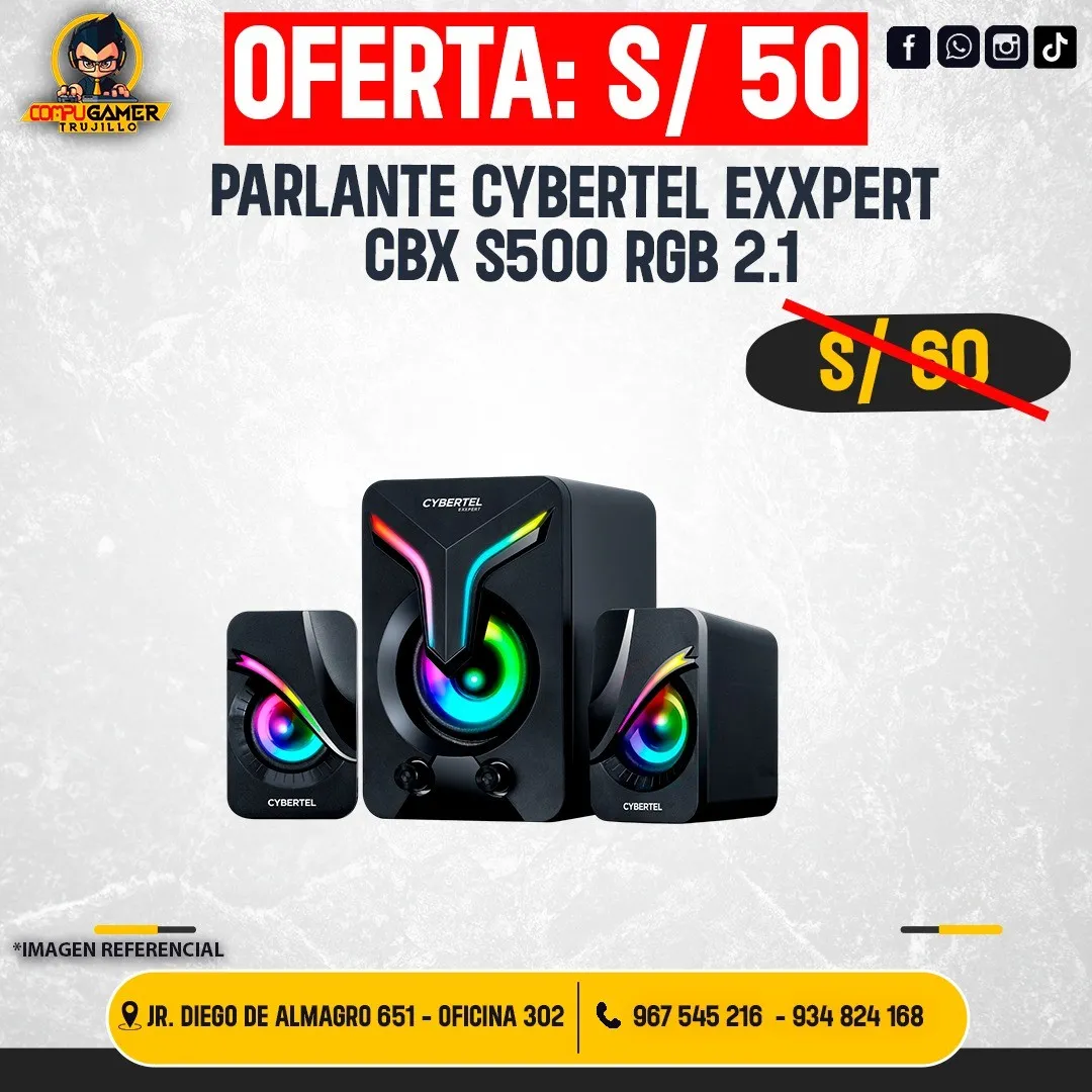 PARLANTE CYBERTEL EXXPERT CBX S500 2.1 RGB
