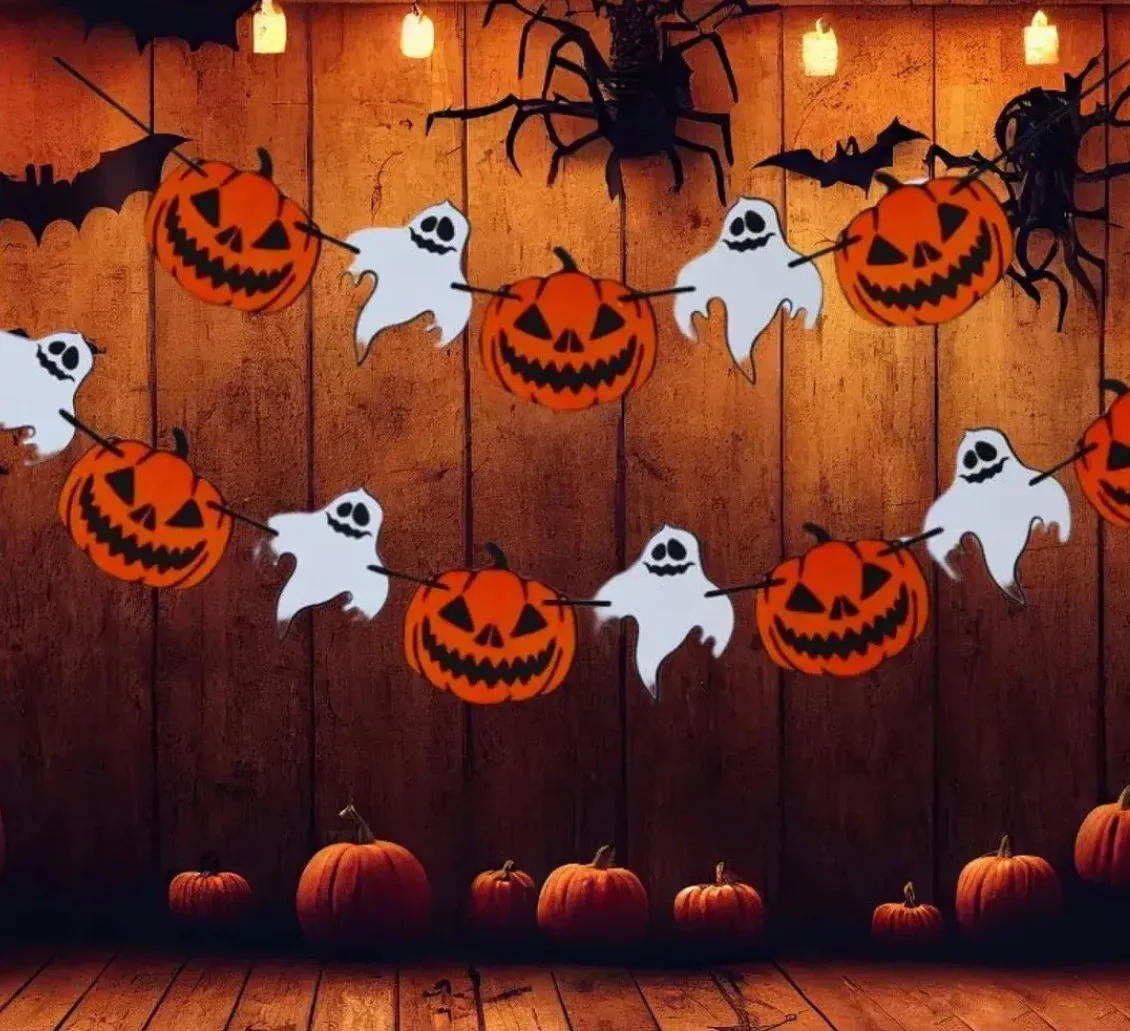Guirnalda/banderin Halloween calabaza/fantasma 13 pcs 3