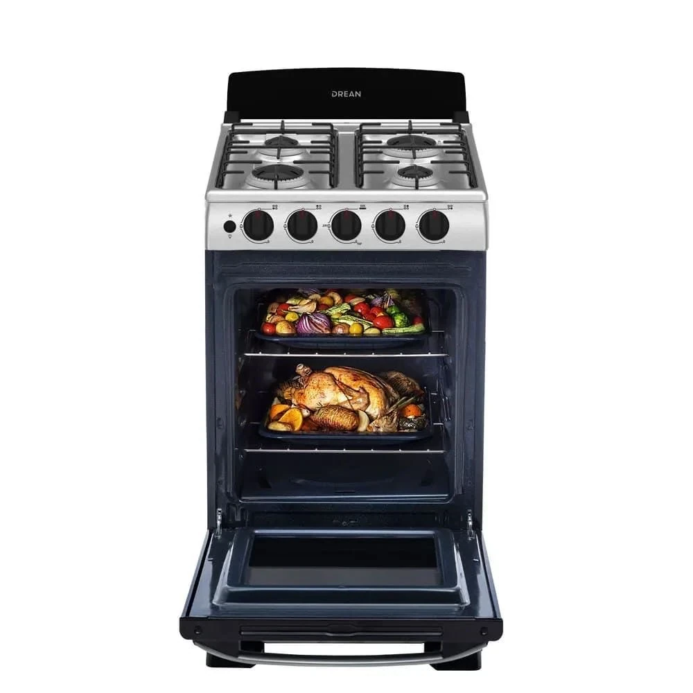COCINA MULTIGAS 55CM 4H DREAN INOX 2