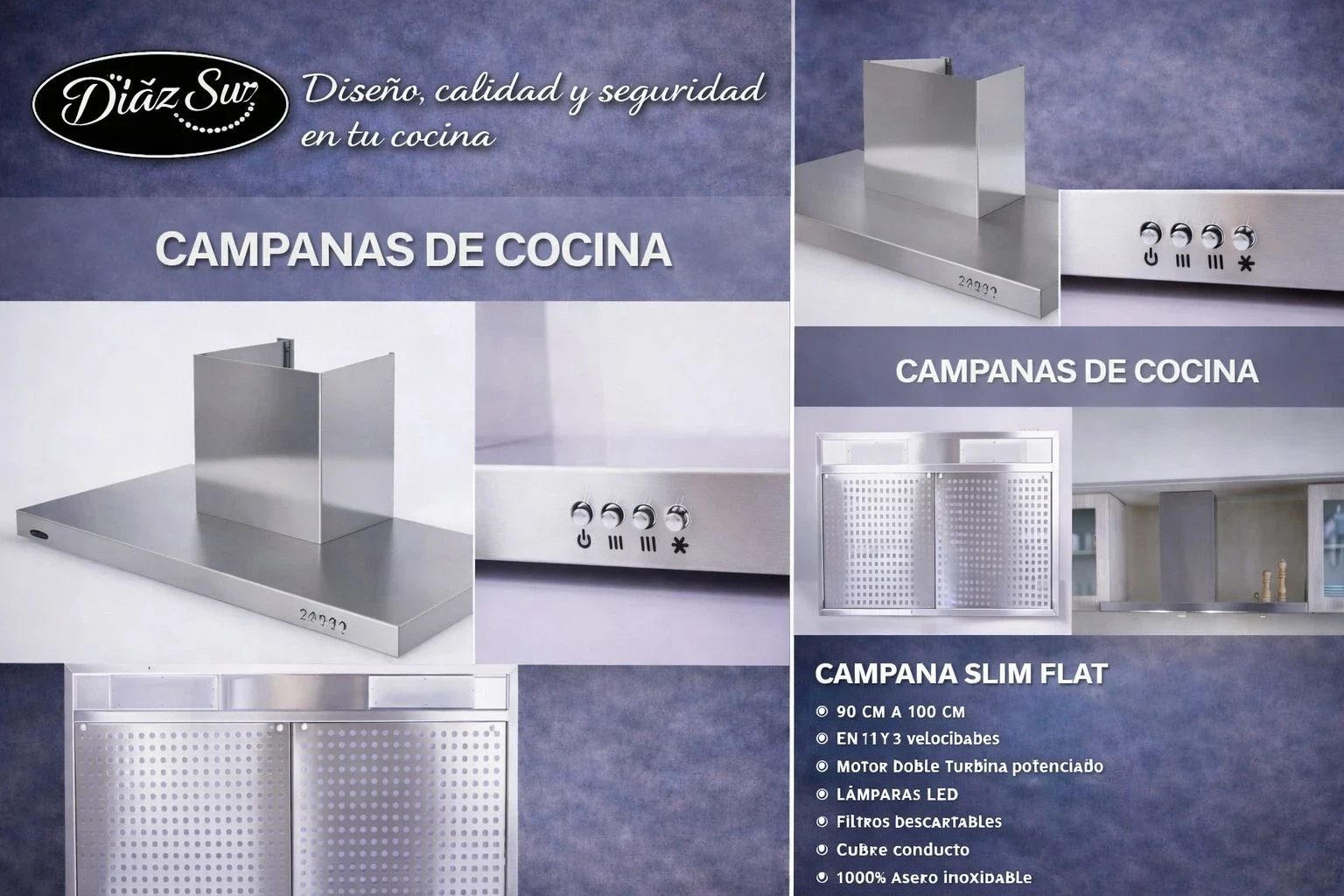 Campana Slim Flat de 90 cm a 100 cm