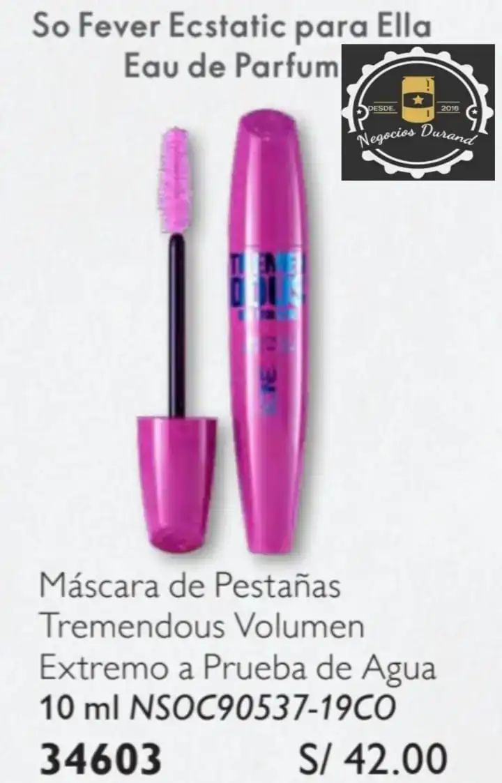 Mascara de Pestaña Tremen Dous Big Volume  Extremo a  Prueba de Agua