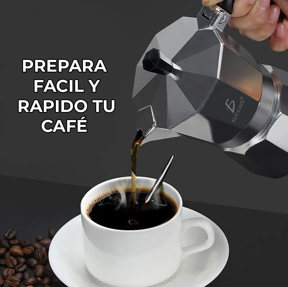 Cafetera italiana manual plateada 150 ml
