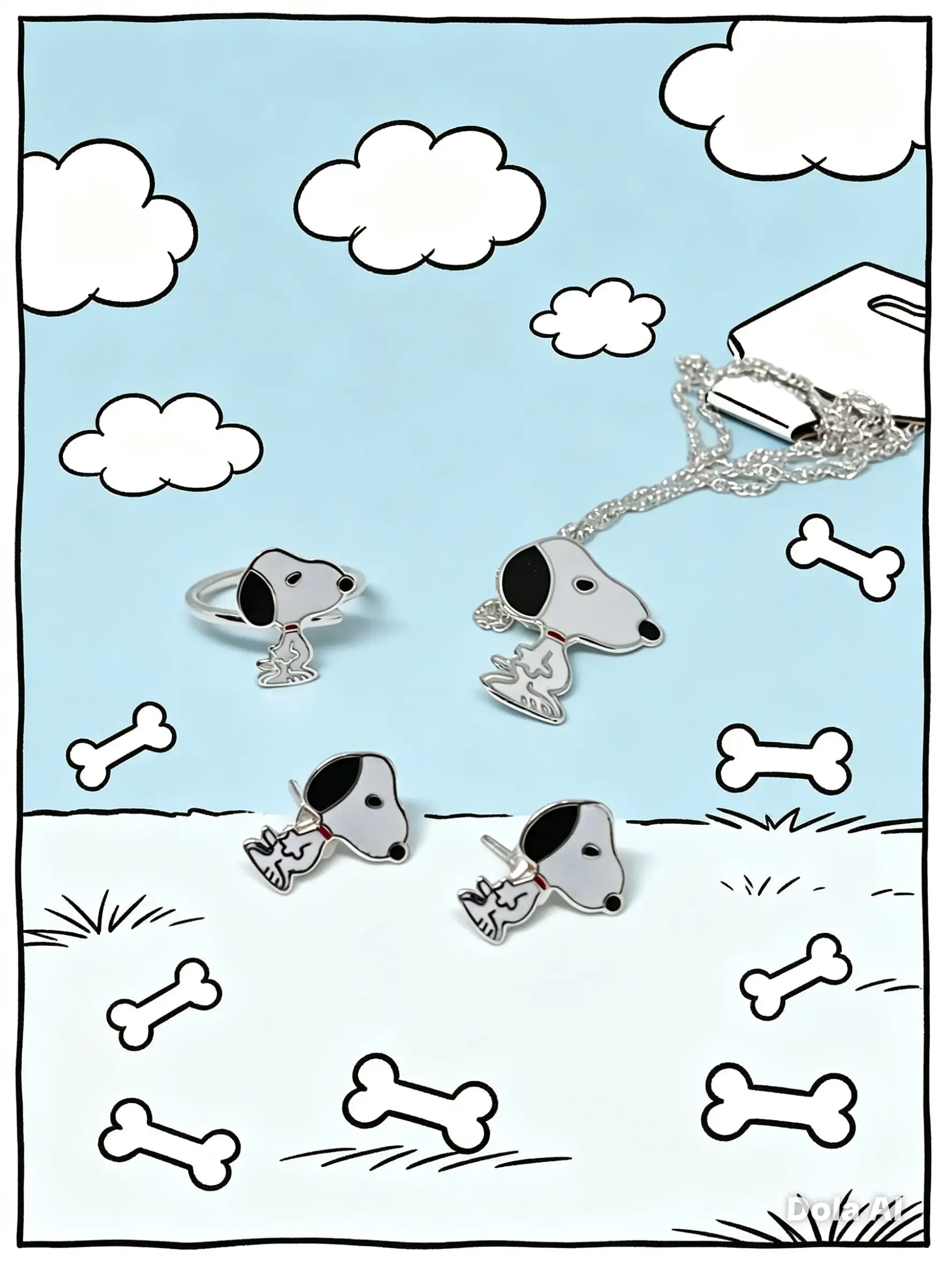 Collar coordinado de snoopy