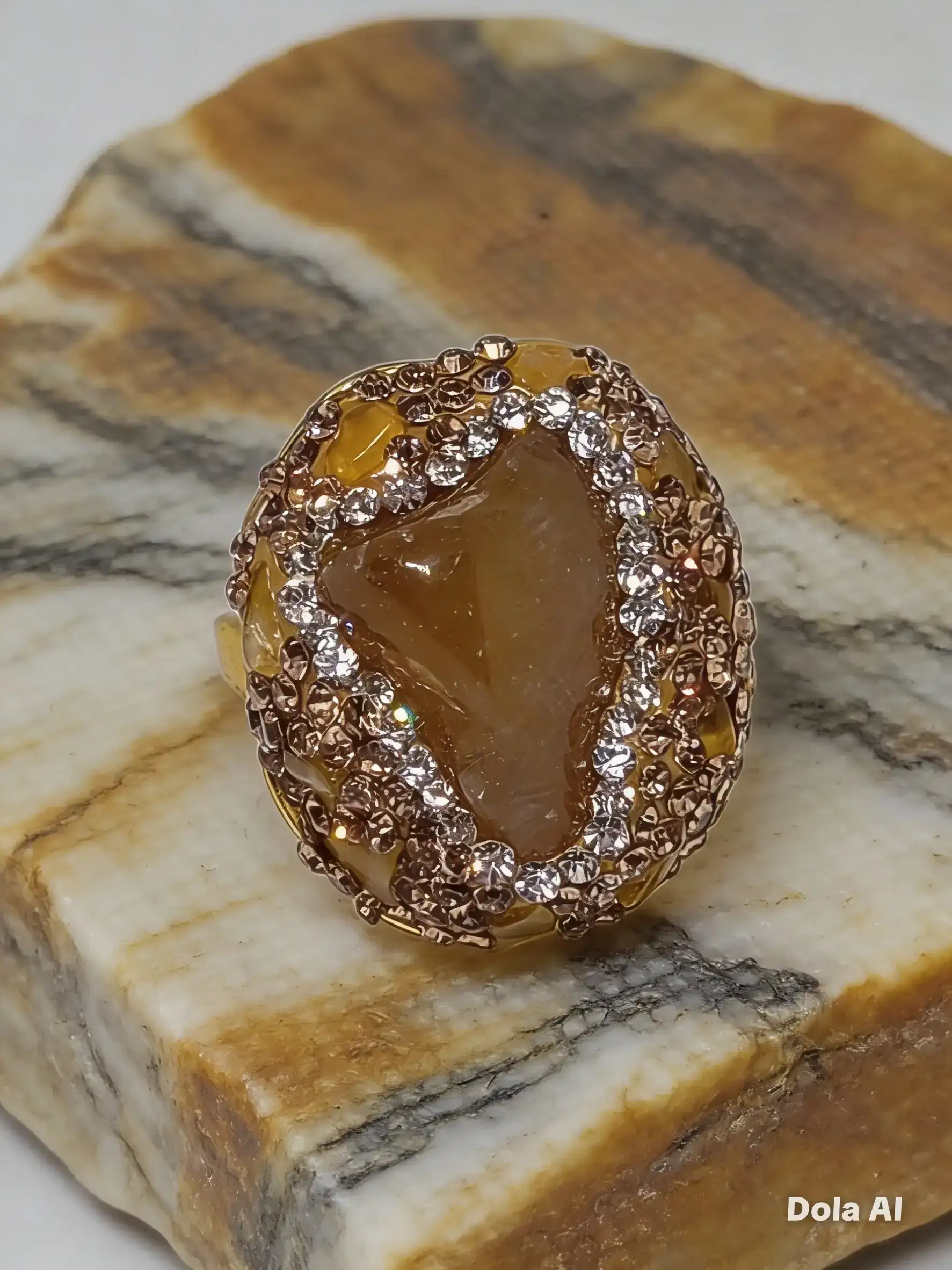 Anillo de piedra natural citrino