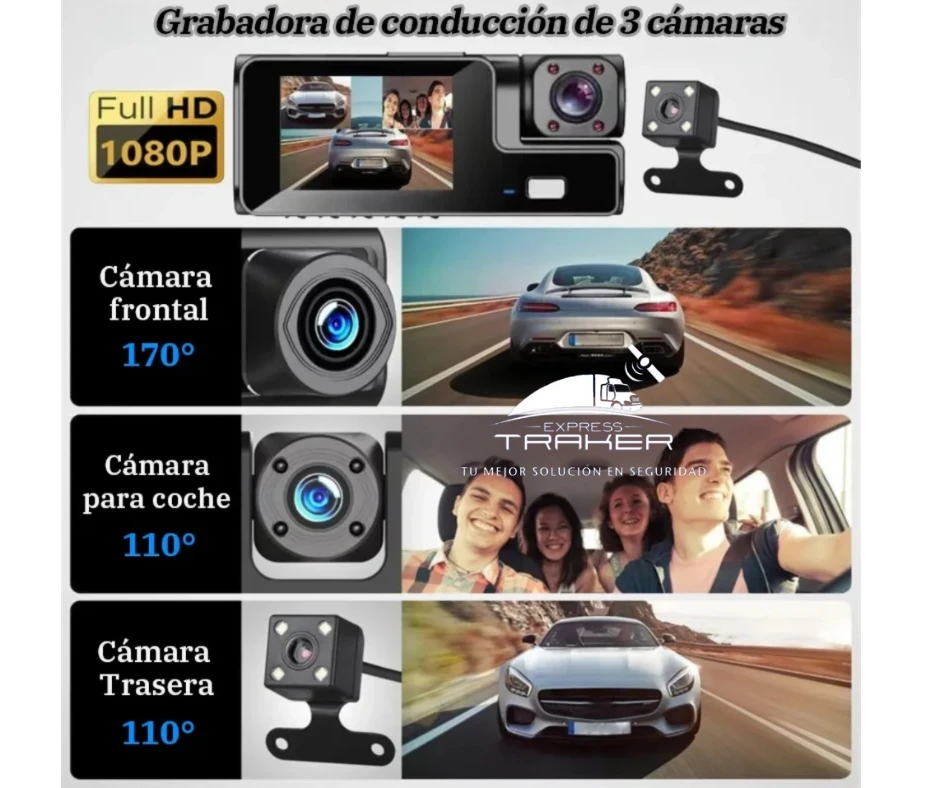 DASH CAM Wifi De 3 Canales 32GB 5