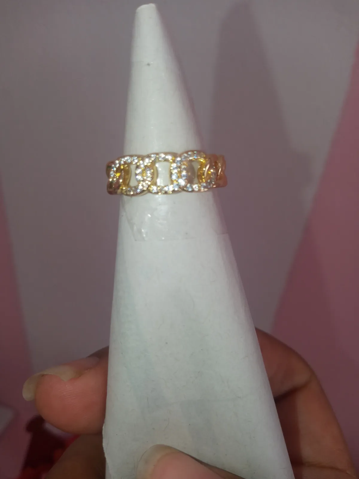 Anillo cadena con piedras 2