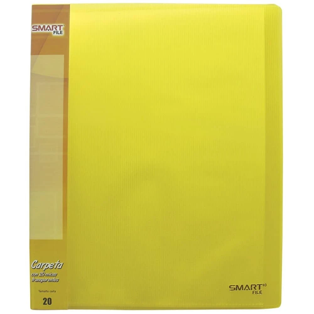 Carpeta amarilla , Plástico 20 micas t/carta