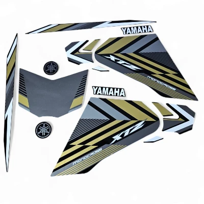 XTZ 125 Calcomanias 2021 Lineas arena con gris y negro
