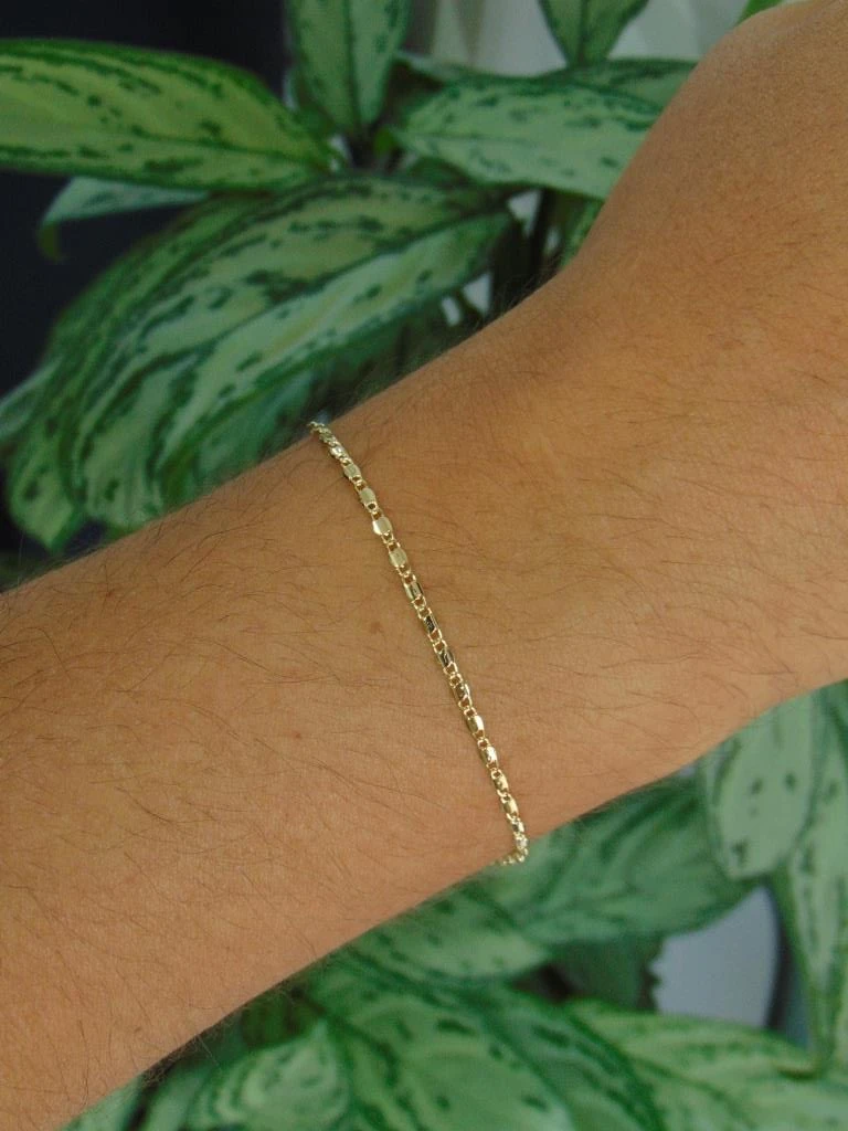 PULSERA RODIO DOR HOMBRE TEJIDO GUCCI 2MM | 20CM LARGO  3