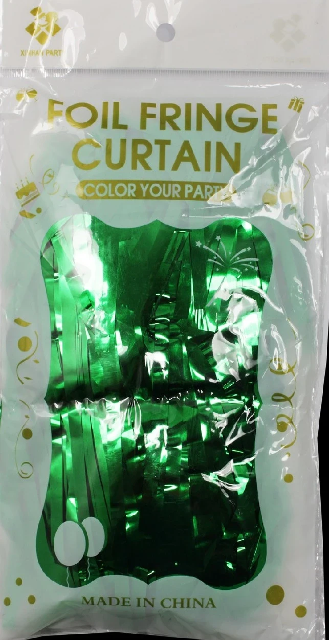 cortina verde metalica 100x200 cm
