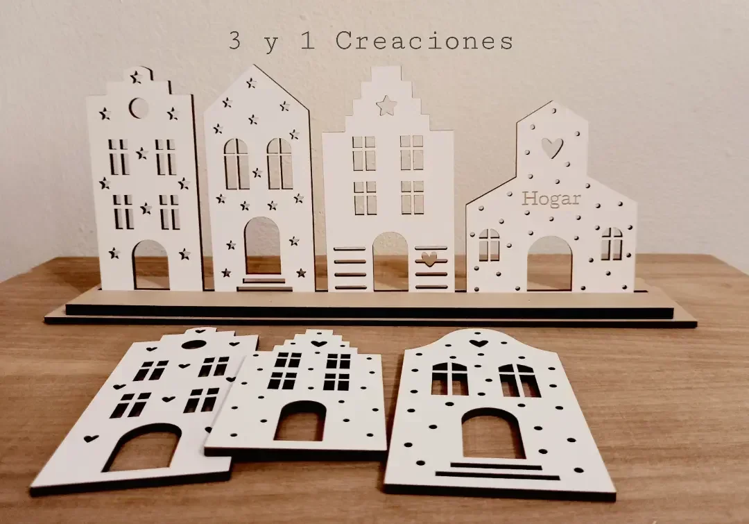 SET CASITAS DE FIBROPLUS CON BASE 