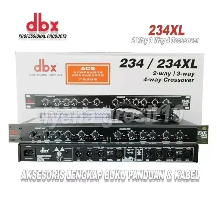 🇧🇴💥DBX 234XL CROSSOVER  🇧🇴💥🇧🇴 -Entradas y salidas balanceadas XLR -Interruptores de modo para operación mono de 4 vías o estéreo de 2 vías/3 vías -Salida sumada de baja frecuencia (subwoofer) -Interruptor de rango x10 en ambos canales -Filtro de paso alto (corte bajo) de 40 Hz en ambos canales -Interruptor de inversión de fase en todas las salidas -Controles de nivel individuales en todas las salidas de banda -Filtros Linkwitz-Riley de 24 dB por octava (el estándar profesional) -Los LED de estado estéreo/mono indican el modo seleccionado 2