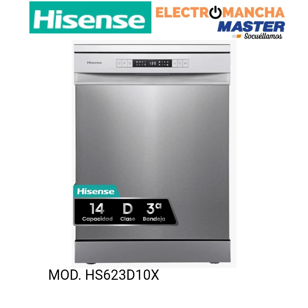 LAVAVAJILLAS HISENSE HS623D10X INOX 3 BANDEJA D